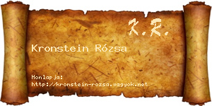 Kronstein Rózsa névjegykártya