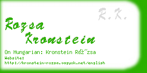 rozsa kronstein business card